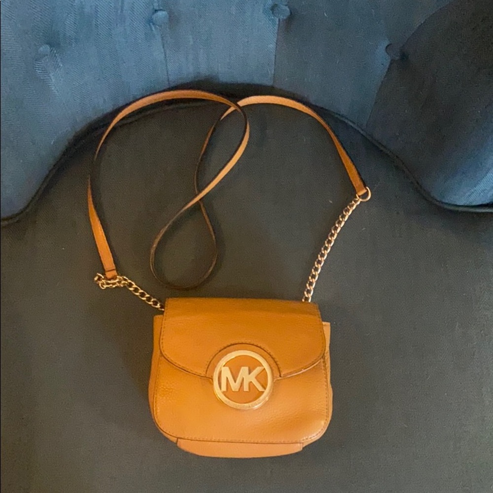 Michael Kors peanut colored leather sm crossbody